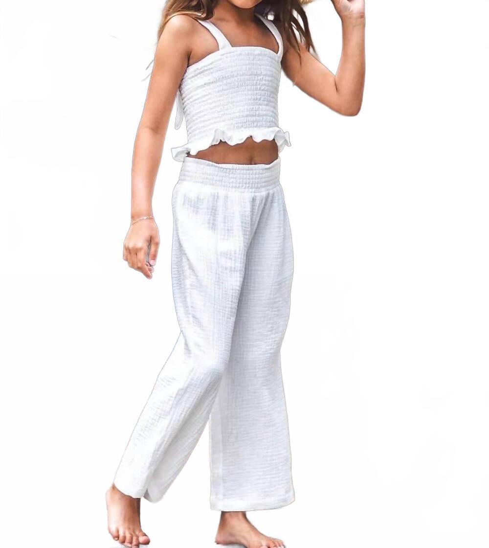 NEW FEATHER 4 ARROW girls sundaze top in white